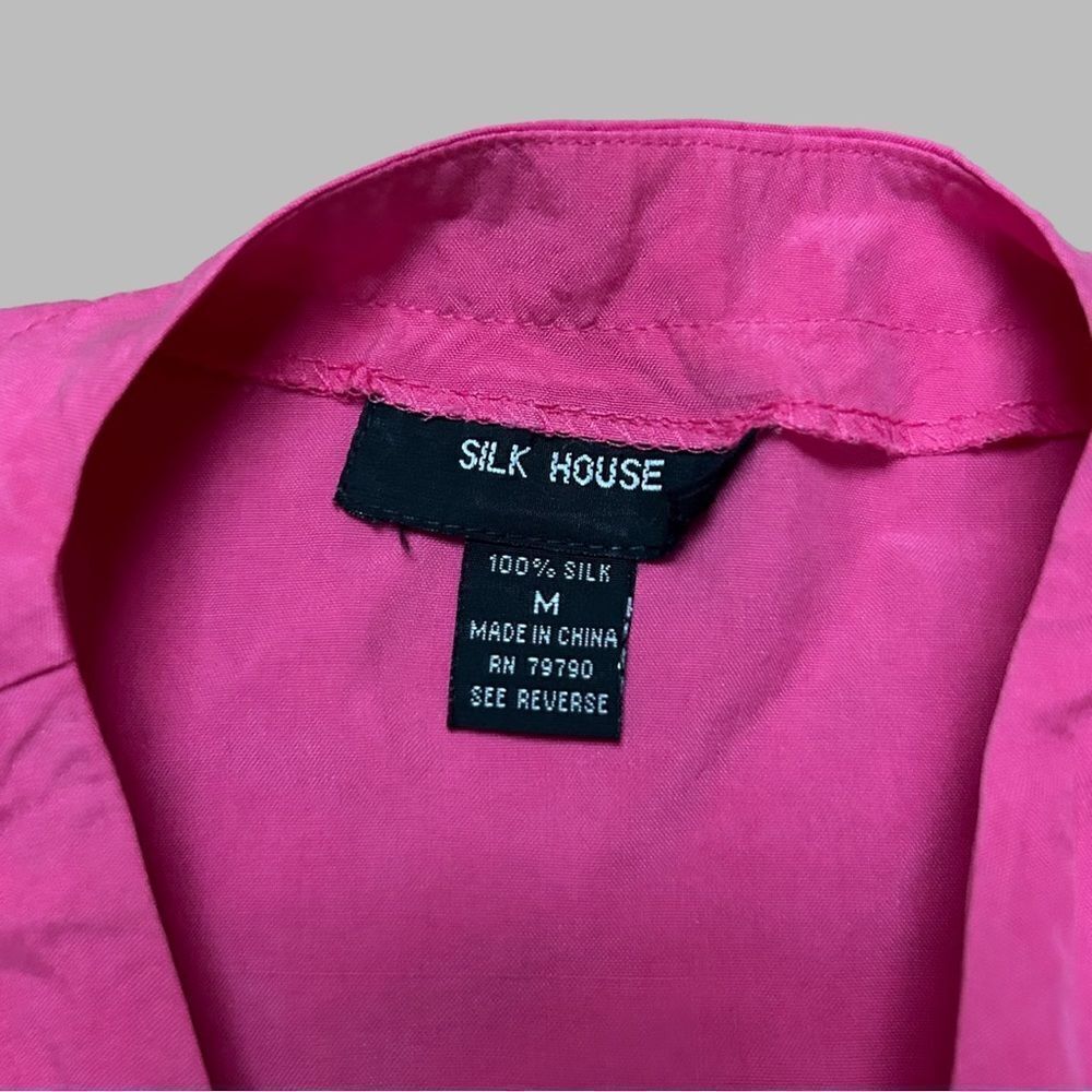 Silk Pink Button Down Tank Top With Shell Buttons - image 4